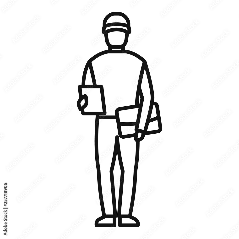 Mailman icon. Outline mailman vector icon for web design isolated on white background Mailman icon. Outline mailman vector icon for web design isolated on white background