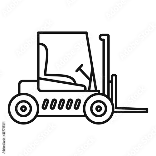 Forklift icon. Outline forklift vector icon for web design isolated on white background