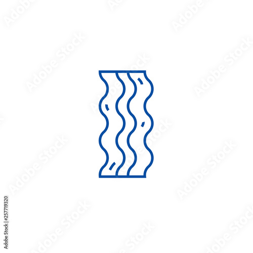 Bacon line concept icon. Bacon flat  vector website sign, outline symbol, illustration.