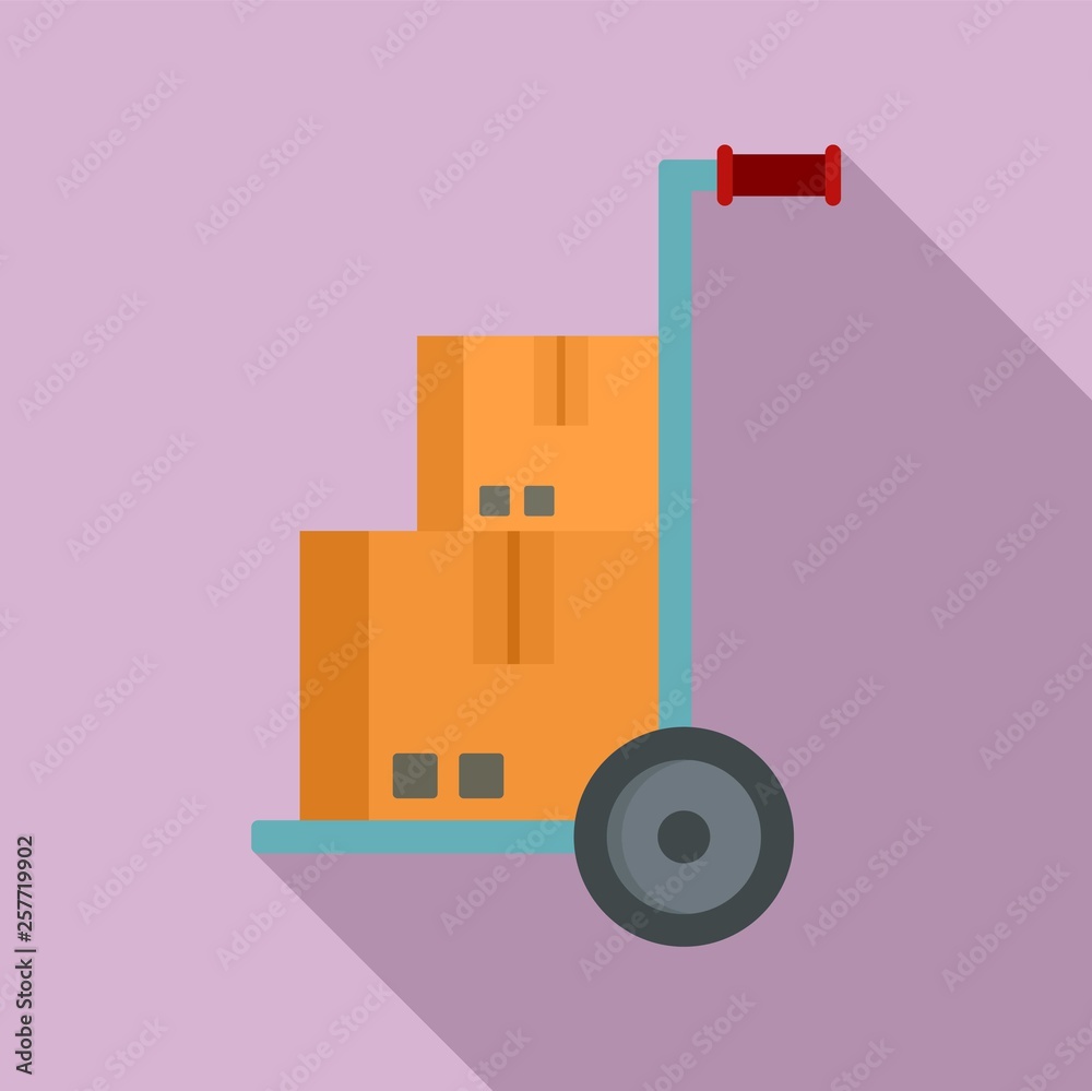Warehouse cart icon. Flat illustration of warehouse cart vector icon for web design Warehouse cart icon. Flat illustration of warehouse cart vector icon for web design