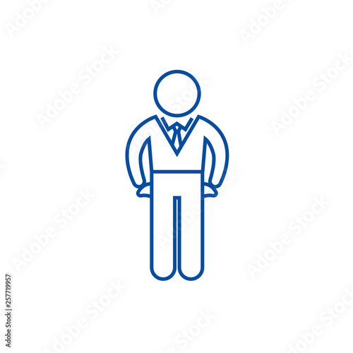 Bankrupt, lame duck line concept icon. Bankrupt, lame duck flat  vector website sign, outline symbol, illustration.