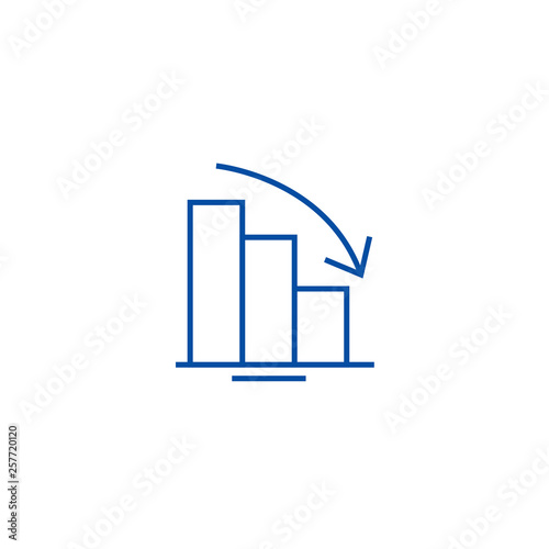 Slika na platnu Bars descending graph line concept icon