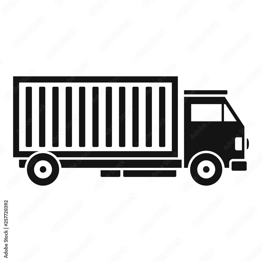 Cargo truck icon. Simple illustration of cargo truck vector icon for web design isolated on white background Cargo truck icon. Simple illustration of cargo truck vector icon for web design isolated on white background
