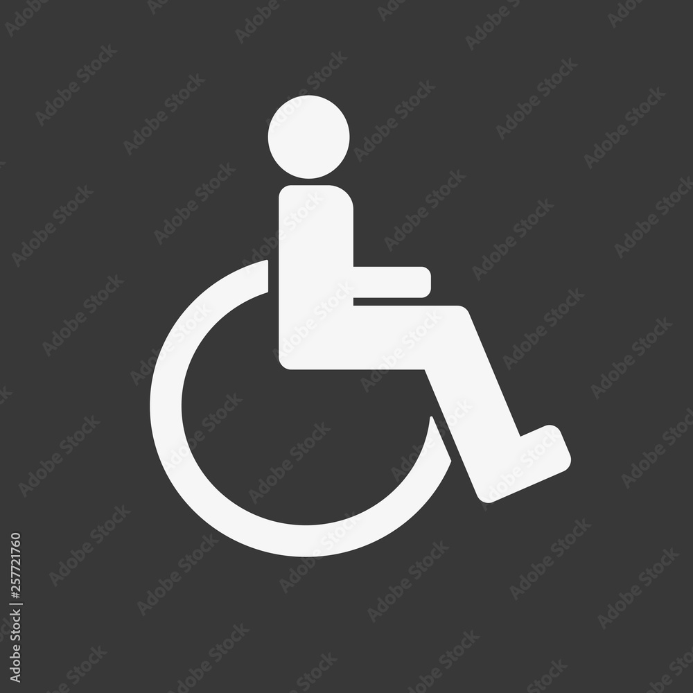 Wheelchair disabled icon, vector illustration isolated, vector art. Wheelchair disabled icon, vector illustration isolated, vector art.