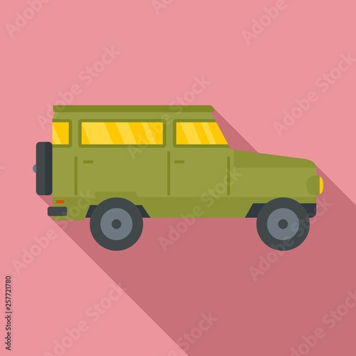 Hunting off road car icon. Flat illustration of hunting off road car vector icon for web design