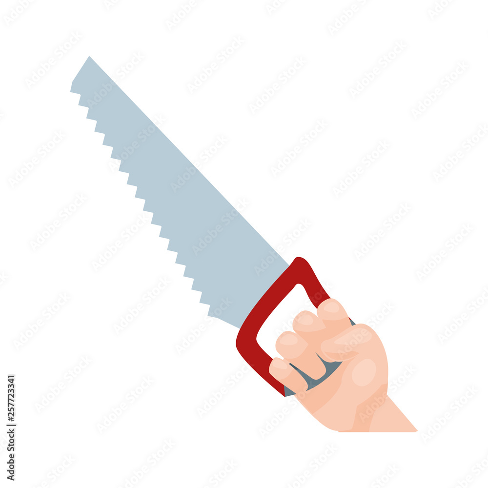 hand holding saw