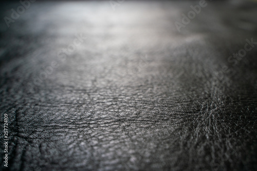 Black cow skin leather texture selective focus for put product © themorningglory