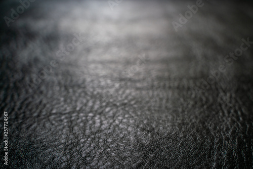 Black cow skin leather texture selective focus for put product