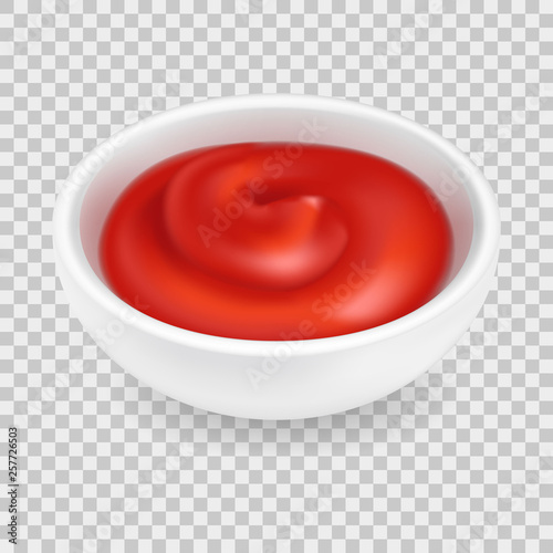 Tomato ketchup in a bowl