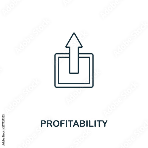 Profitability icon. Thin line design symbol from business ethics icons collection. Pixel perfect profitability icon for web design, apps, software, print usage
