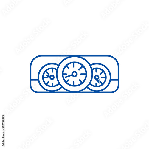 Car dashboard  line concept icon. Car dashboard  flat  vector website sign, outline symbol, illustration.