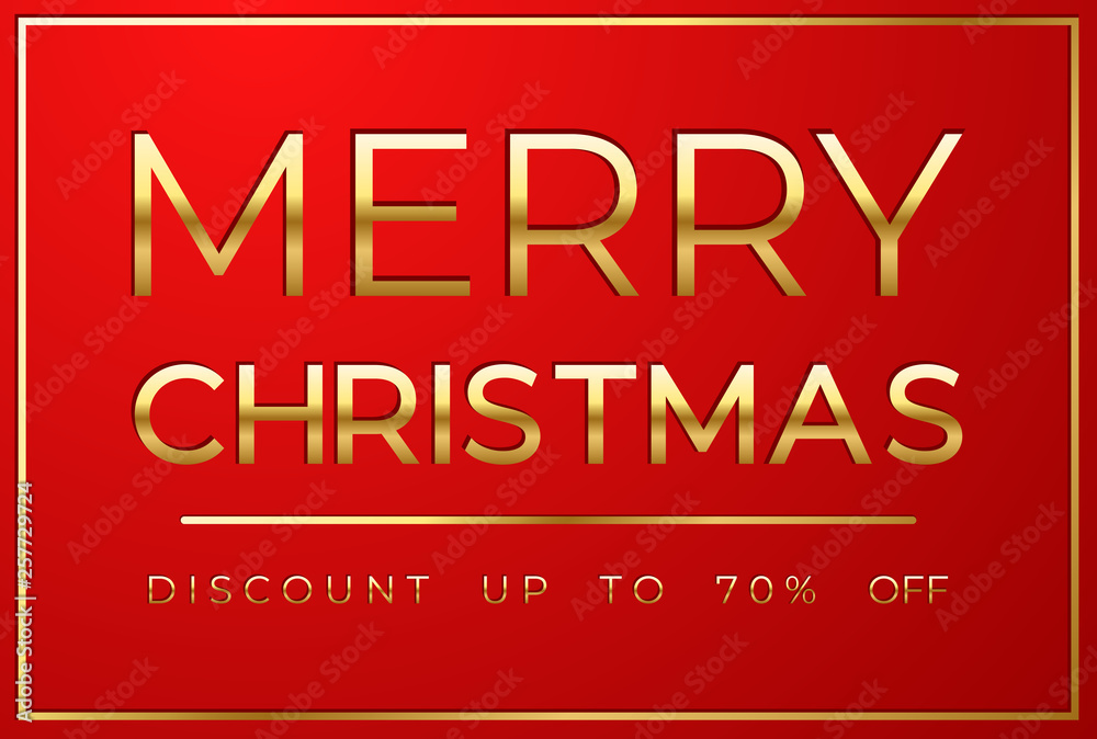 Christmas sale on red background