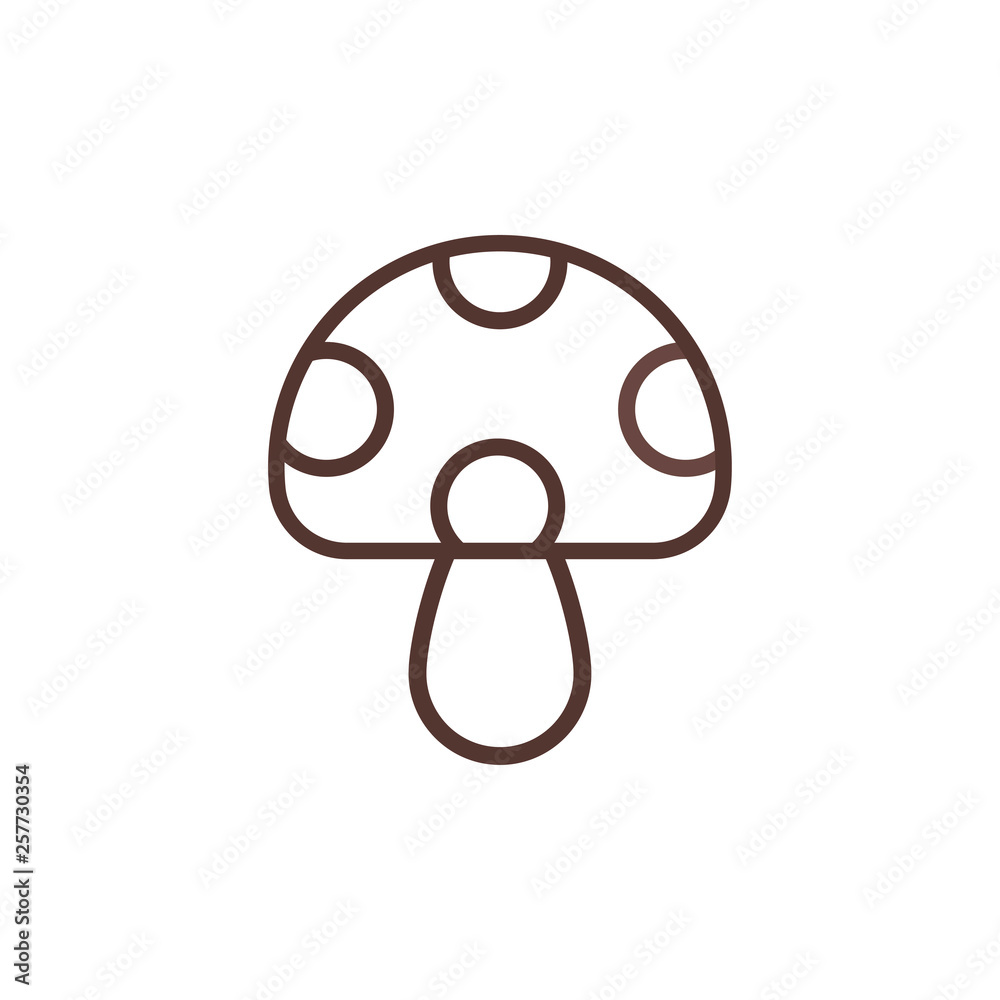 cartoon cute mushroom vector outline Stock Vector Adobe Stock