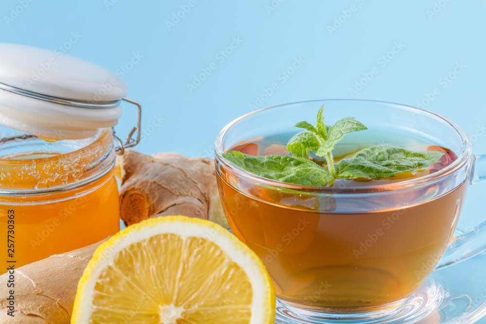 Ginger tea with lemon and honey Ginger tea with lemon and honey