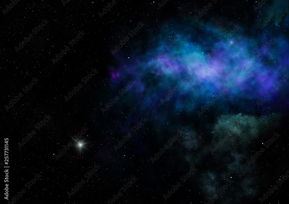 Small part of an infinite star field. 3D rendering Small part of an infinite star field. 3D rendering
