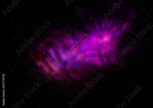 Star field in space and a nebulae. 3D rendering