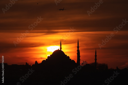 suleymaniye mosque at sunset