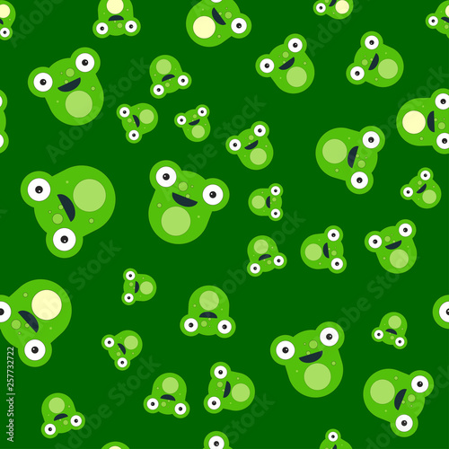 Seamless pattern of the head of a frog.