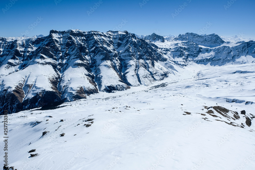 Backcountry skiing in safiental, Switzerland, Europe