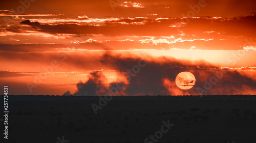 Sunset at Tsavo west, Kenya.