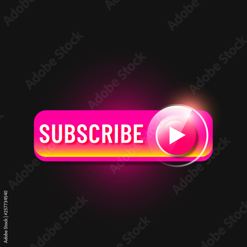 Pink glossy subscribe button