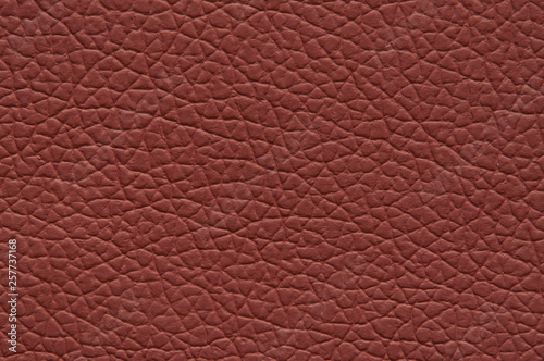 Red brown artificial leather with large texture.