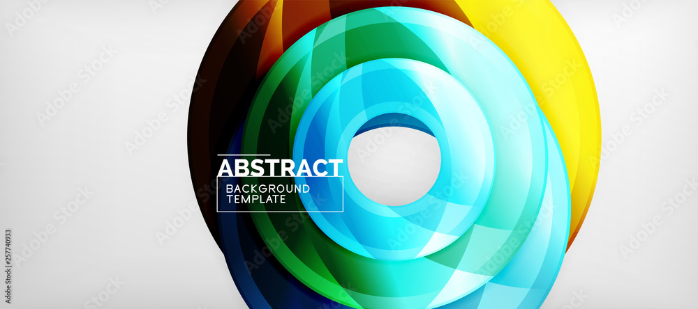 Fototapeta premium Glossy circles geometric background
