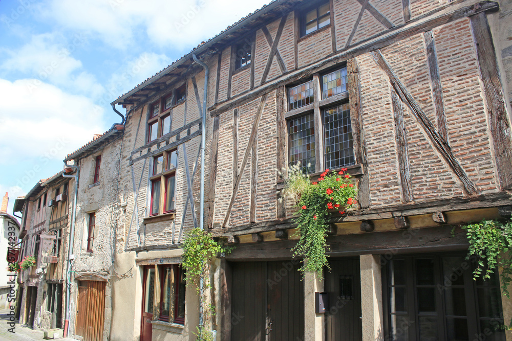 Fototapeta premium Street in Parthenay, France