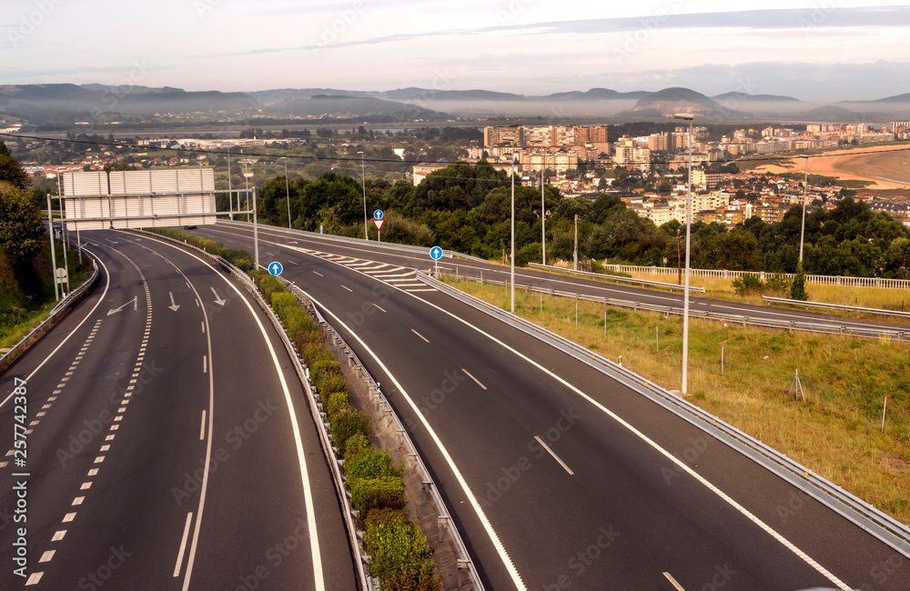 Highway in the mountains in a sunny day