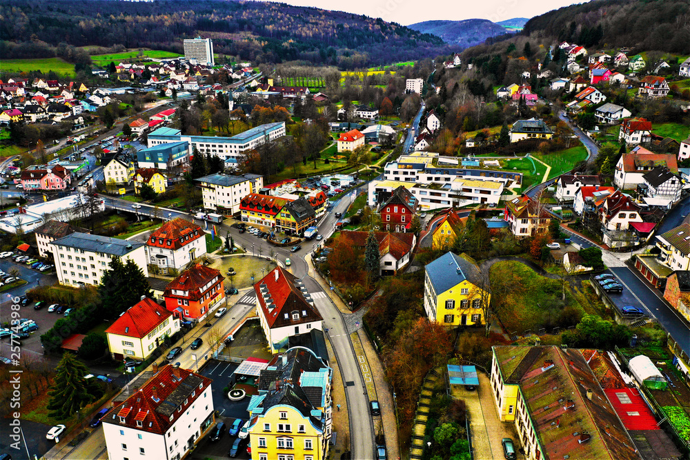 Bad Brückenau Luftbilder - Bad Brückenau in Bayern aus der Luft Stock ...