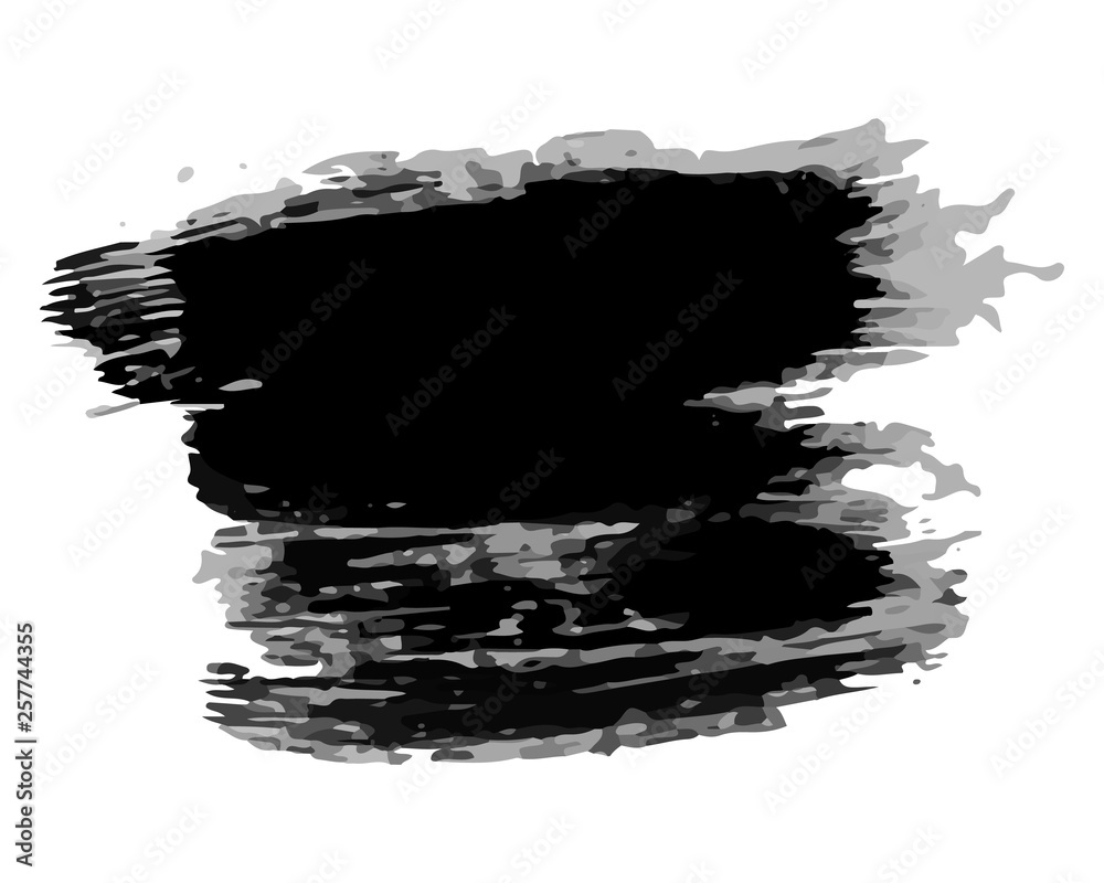 Black hand drawn ink stain