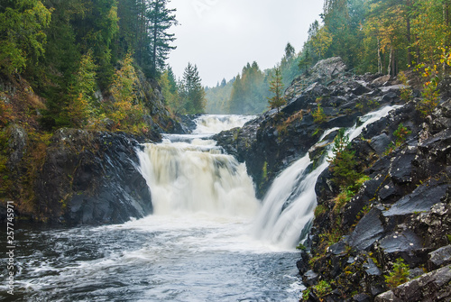 Kivach waterfall in Karelia  Russia