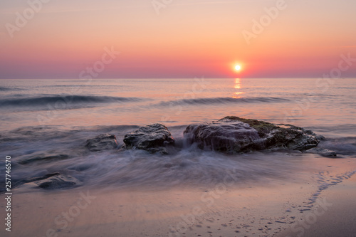 Beautiful Sunrise on the beach in Primorsko, Bulgaria