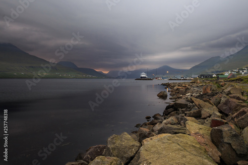 Fjord at sunset