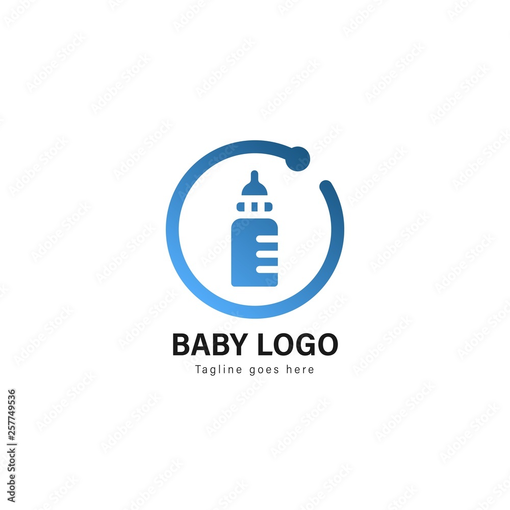 Baby logo template design. Baby logo with modern frame vector design