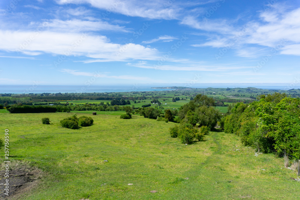 Kaikoura hinterland landscape view to sea Kaikoura hinterland landscape view to sea