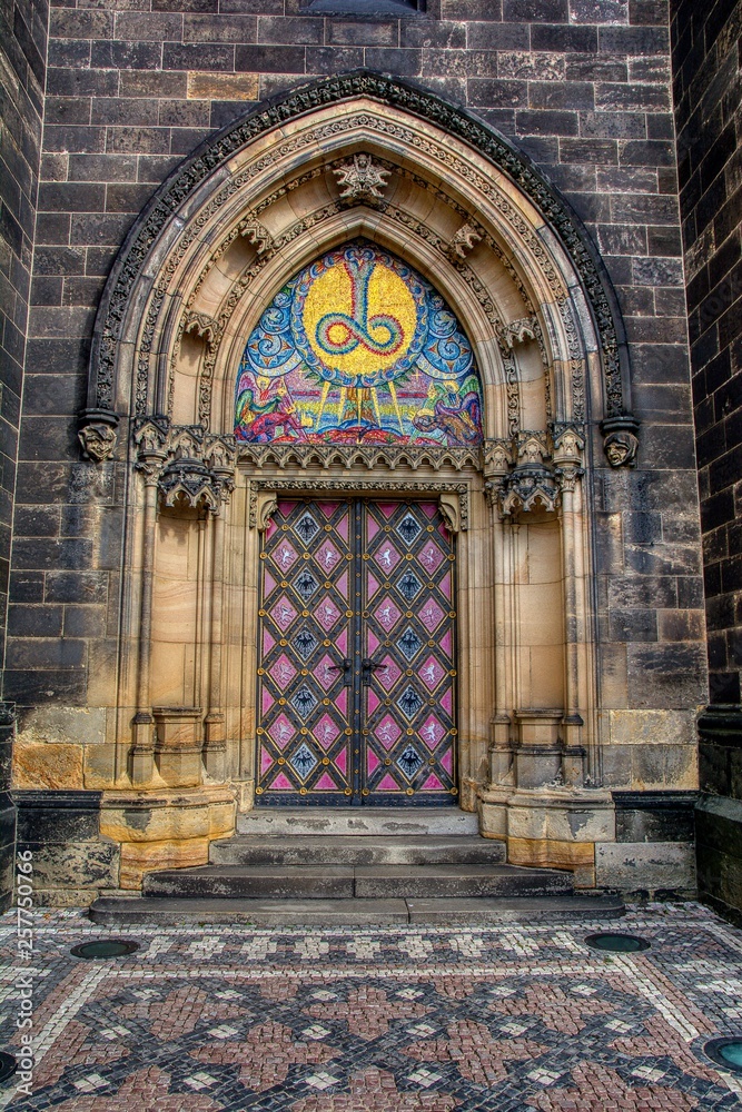 Door of Peter and Paul Cathedral in Prague, Czech Republic.