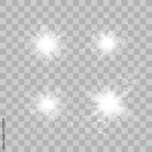 Set of glowing lights