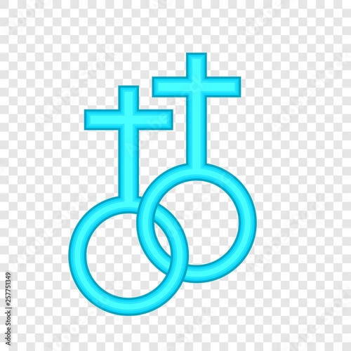 Two female sign icon in cartoon style isolated on background for any web design 