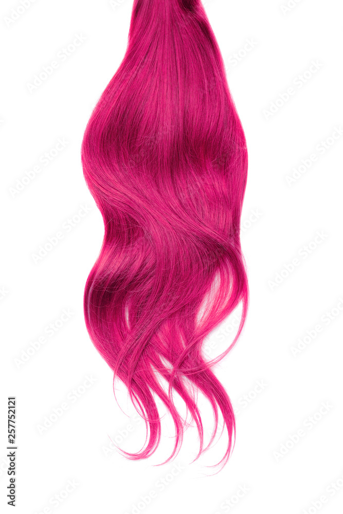Long pink hair isolated on white background Long pink hair isolated on white background