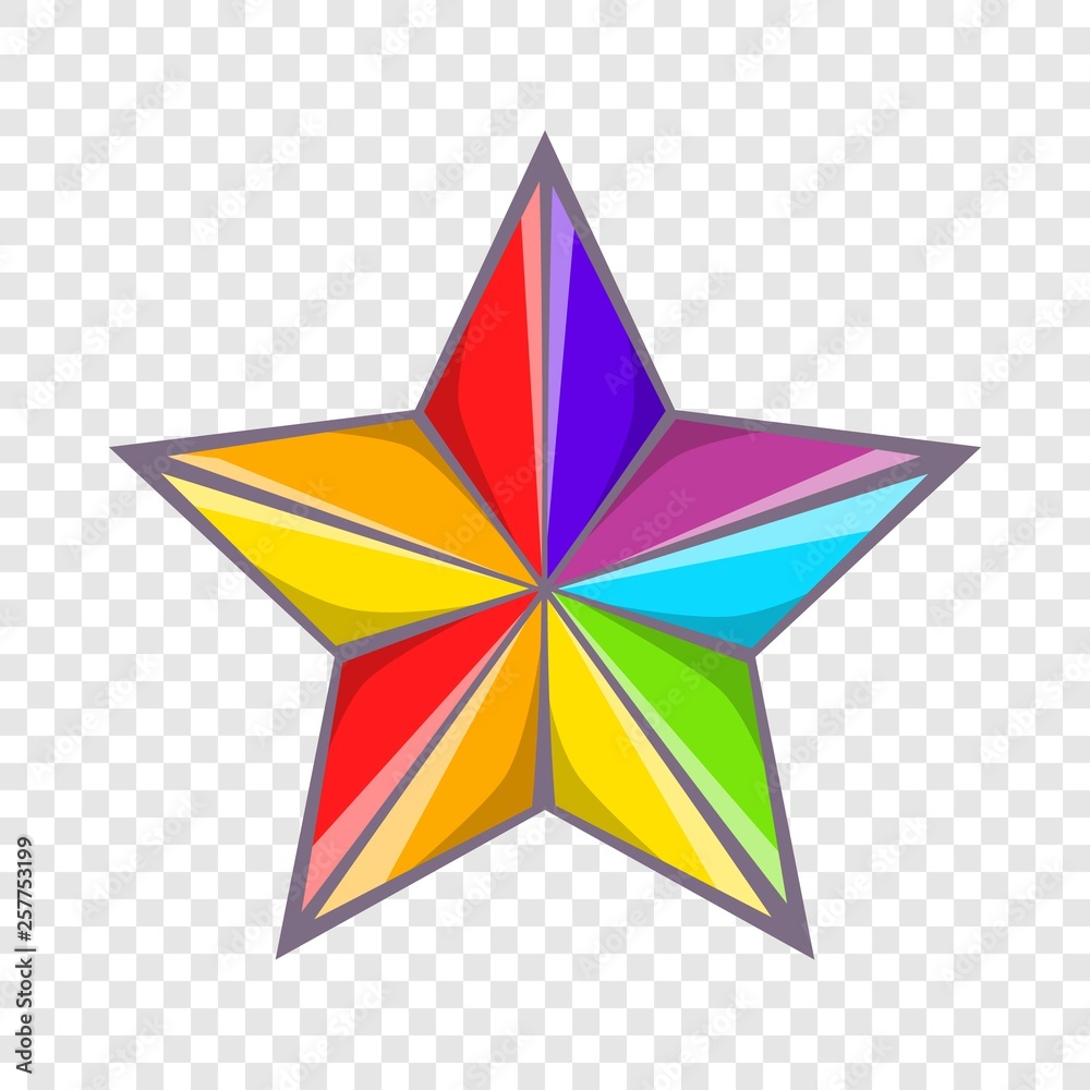 Star in colours of LGBT icon in cartoon style isolated on background for any web design 