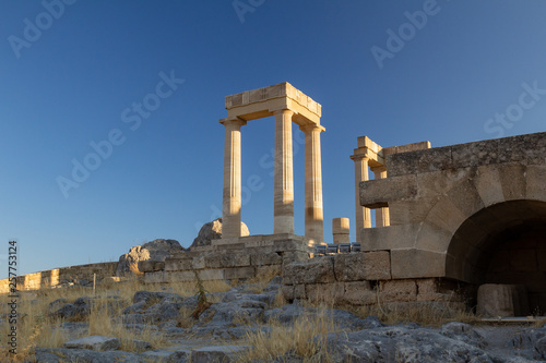 Propylaea. Acropolis of Lindos. Rhodes Island, Greece