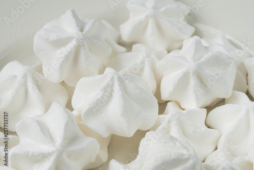 close up of  white meringue for wedding party