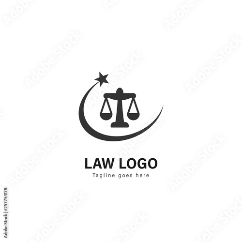 Law logo template design. Law logo with modern frame vector design © Robani