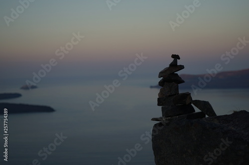 art with rocks in Santorini Greece