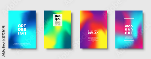 Colorful modern abstract background with neon red, green, blue, purple, yellow and pink gradient. Dynamic color flow poster, banner. Vector illustration.