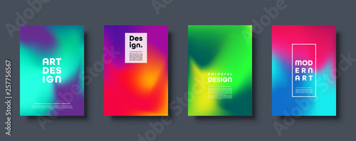 Colorful modern abstract background with neon red, green, blue, purple, yellow and pink gradient. Dynamic color flow poster, banner. Vector illustration.