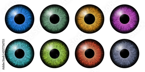 Different eyes iris macro illustration photo