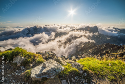 Mengusovska Valley with Inversion as Seen from Rysy Peak in High Tatras, Slovakia photo