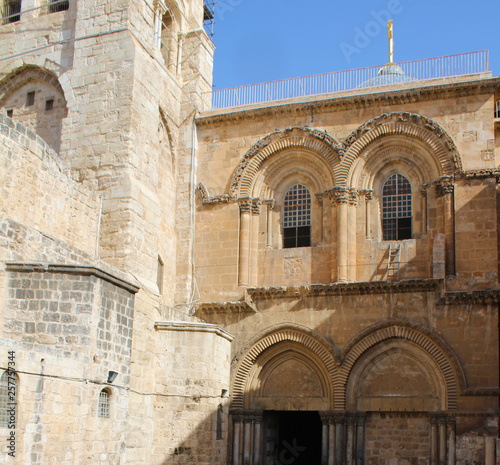 View on main entrance to The Church of The Holy Sepulchre  Via Dolorosa  Jerusalem